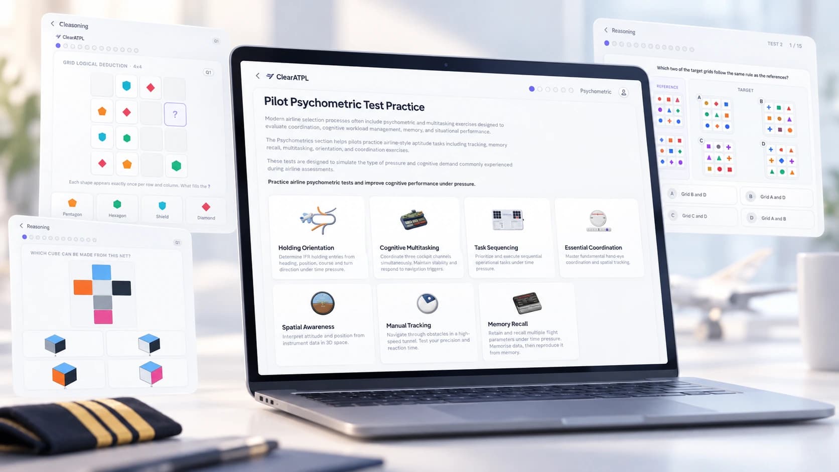 Pilot psychometric and reasoning test practice in ClearATPL